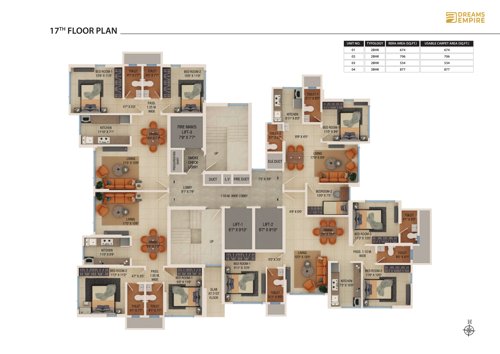  dreams-empire Dreams Empire Cluster Plan for 17th Floor