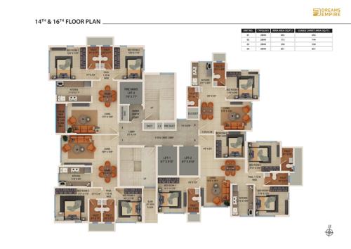  dreams-empire Dreams Empire Cluster Plan from 14th to 16th Floor