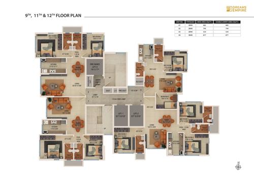  dreams-empire Dreams Empire Cluster Plan from 9th to 12th Floor