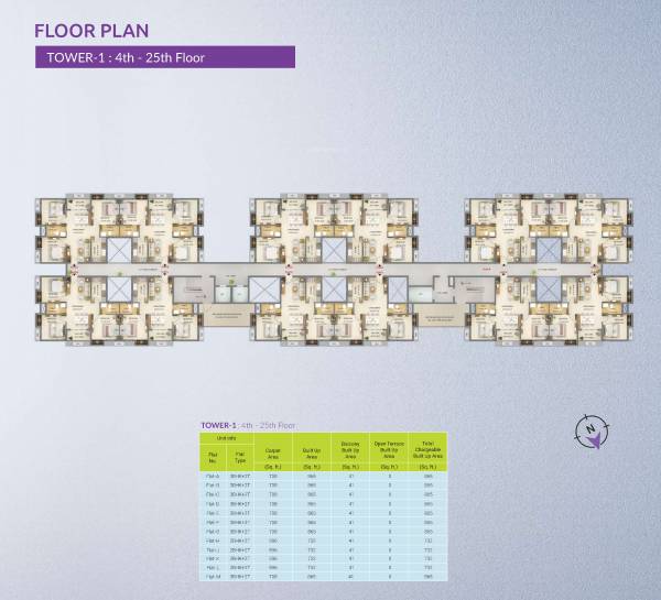  serenia Tower 1 Cluster Plan from 4th to 25th Floor