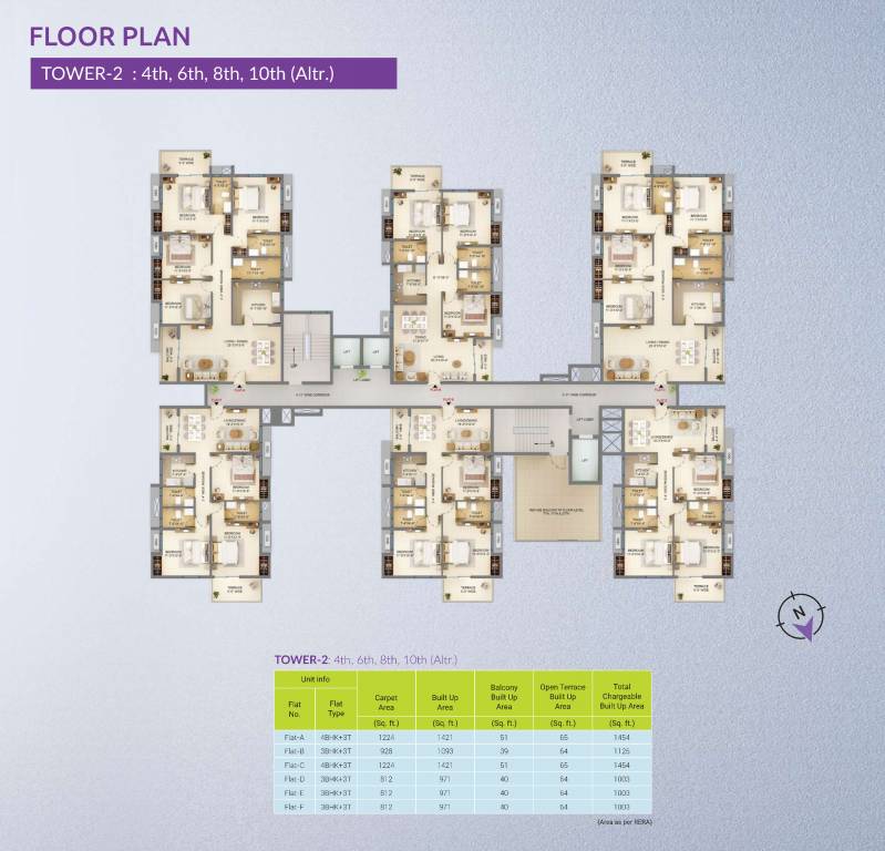  serenia Tower 2 Cluster Plan for Even  Floor
