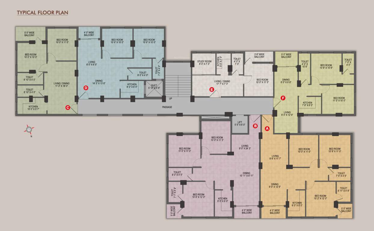  sunrise Bhawani Sunrise Cluster Plan from 1st to 6th Floor