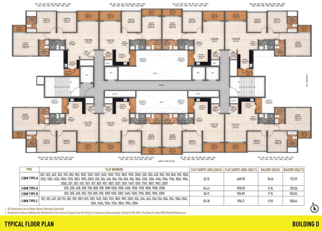  life republic sector r22 22nd avenue atmos phase i D Building Typical Cluster Plan