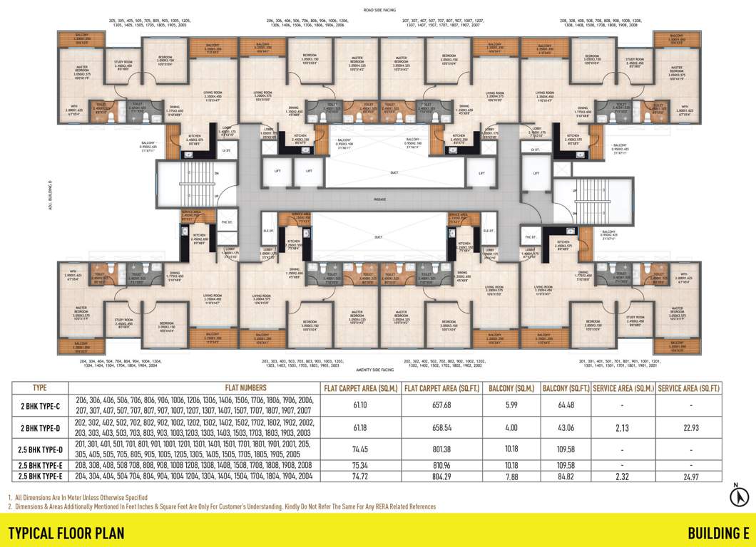  life republic sector r22 22nd avenue atmos phase i E Building Typical Cluster Plan