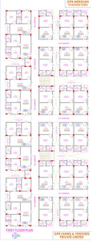  the-meridian-studio-appartments The Meridian Studio Appartments Cluster Plan for 1st Floor