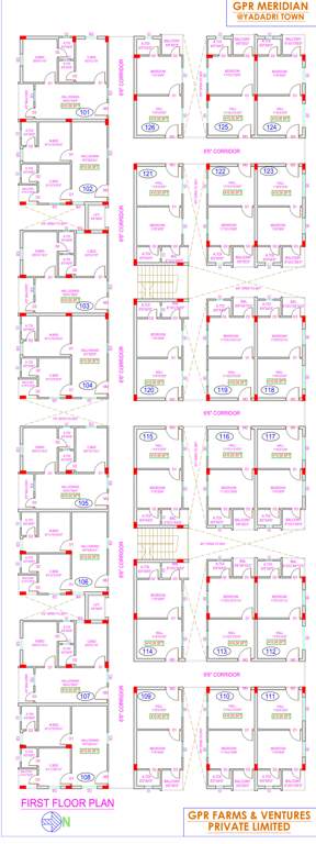  the meridian studio appartments The Meridian Studio Appartments Cluster Plan for 1st Floor