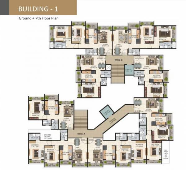 buildcon-royal-palm Building 1 Wing B Cluster Plan