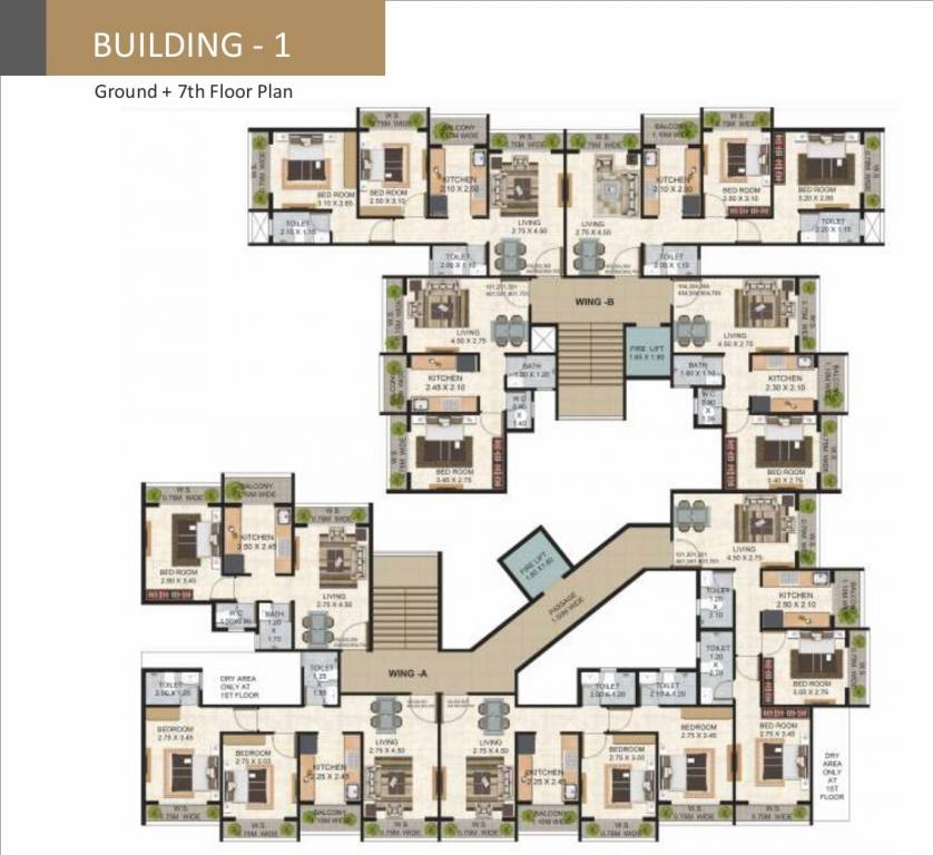  buildcon royal palm Building 1 Wing B Cluster Plan