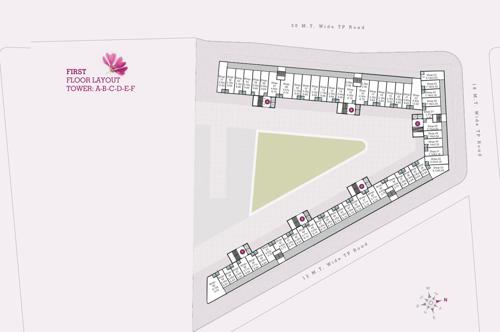  shree-siddheshwar-hollyhock Block A,B,C,D,E & F Cluster Plan for 1st Floor