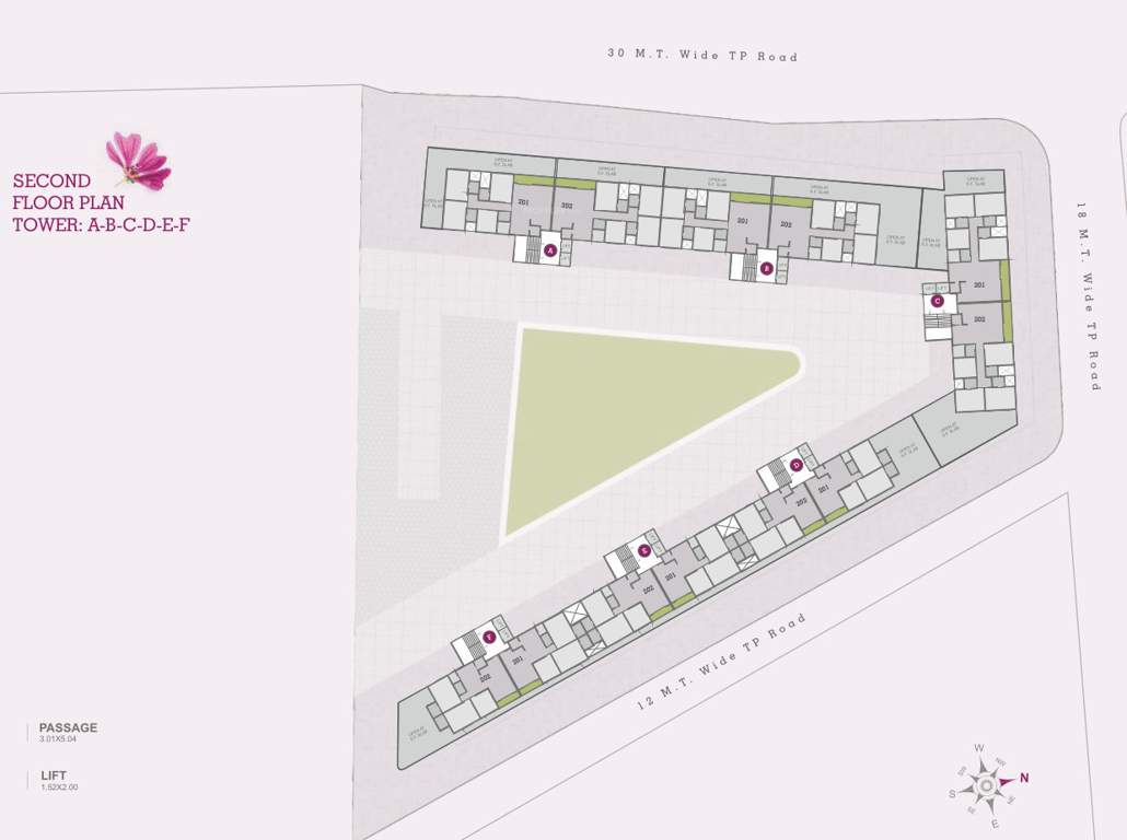shree siddheshwar hollyhock Block A,B,C,D,E & F Cluster Plan for 2nd Floor