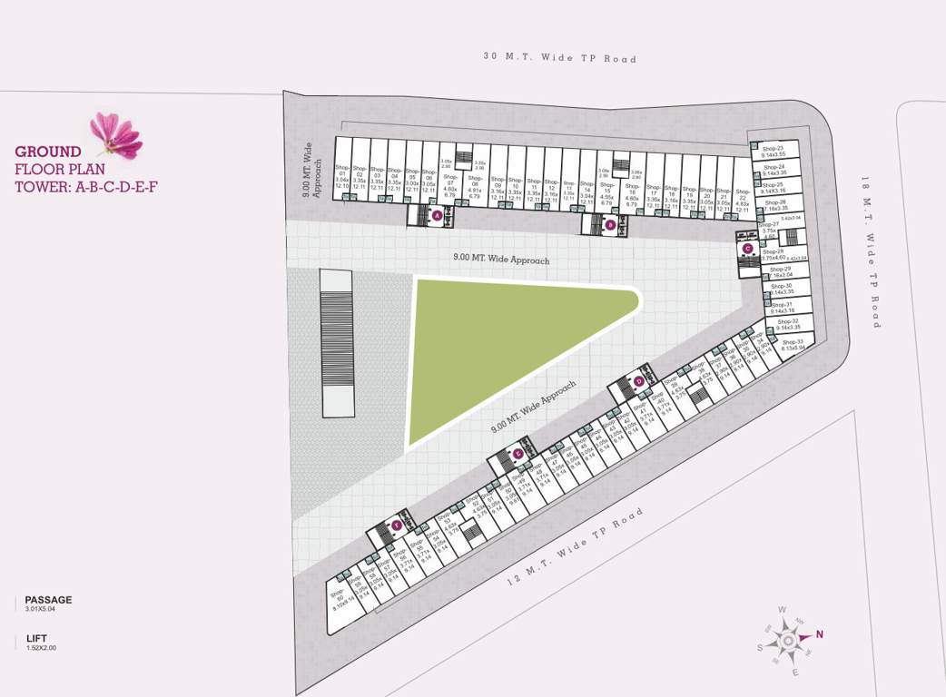 shree siddheshwar hollyhock Block A,B,C,D,E & F Ground Floor Cluster Plan