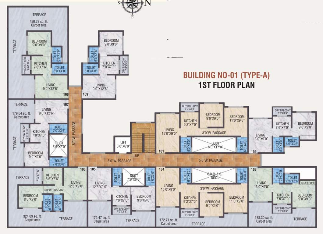  smart city phase 1 Bldg No 1 Type A Cluster Plan For 1st Floor