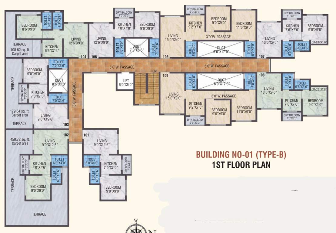  smart city phase 1 Bldg No 1 Type B Cluster Plan For 1st Floor