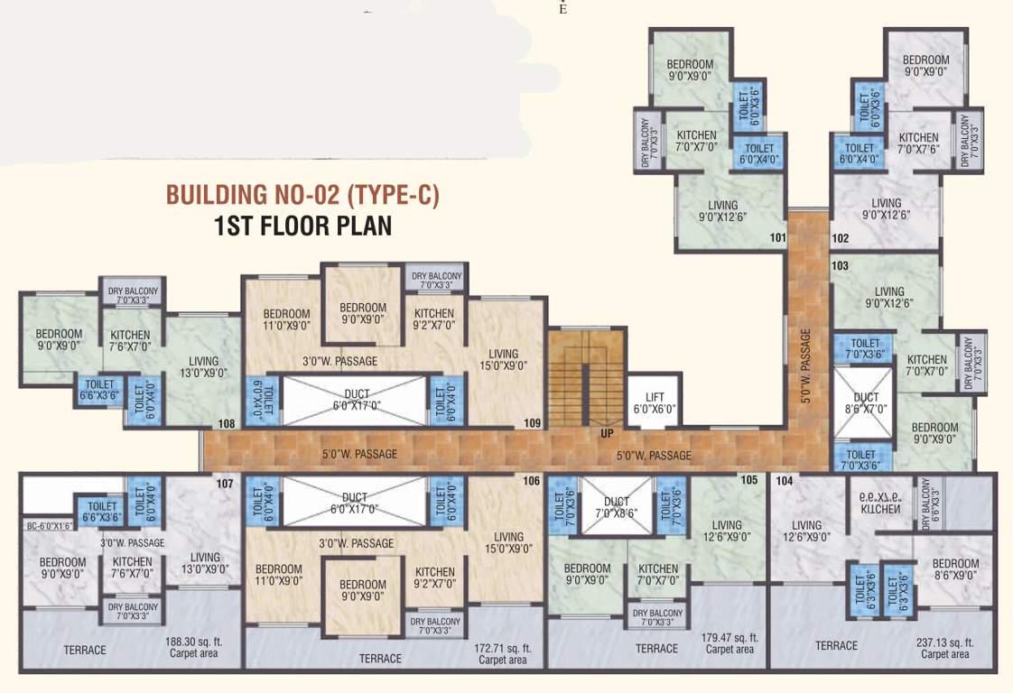  smart city phase 1 Bldg No 2 Type C Cluster Plan For 1st Floor