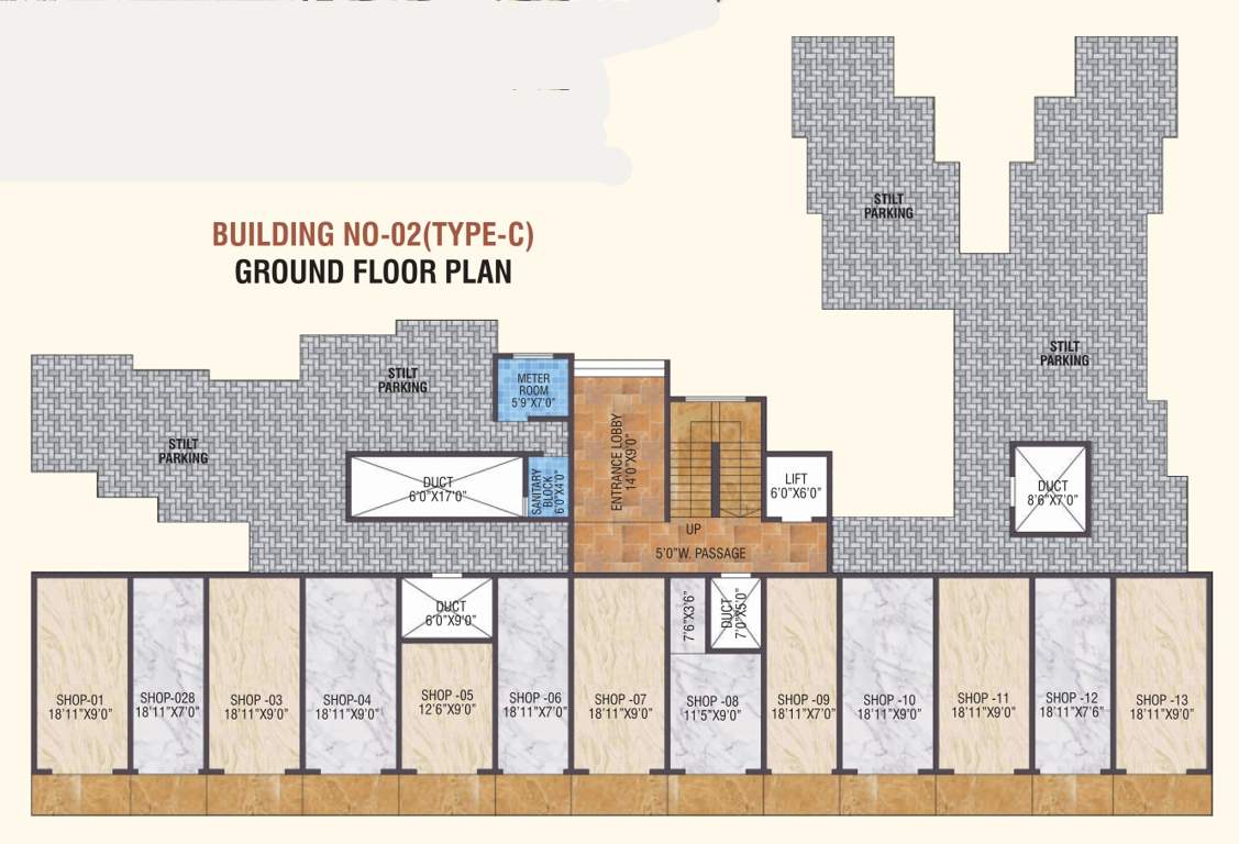  smart city phase 1 Bldg No 2 Type C Cluster Plan For Ground