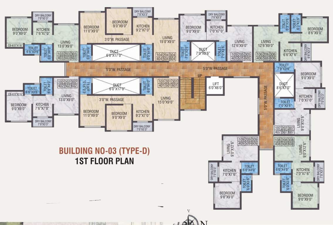  smart city phase 1 Bldg No 3 Type D Cluster Plan For 1st Floor