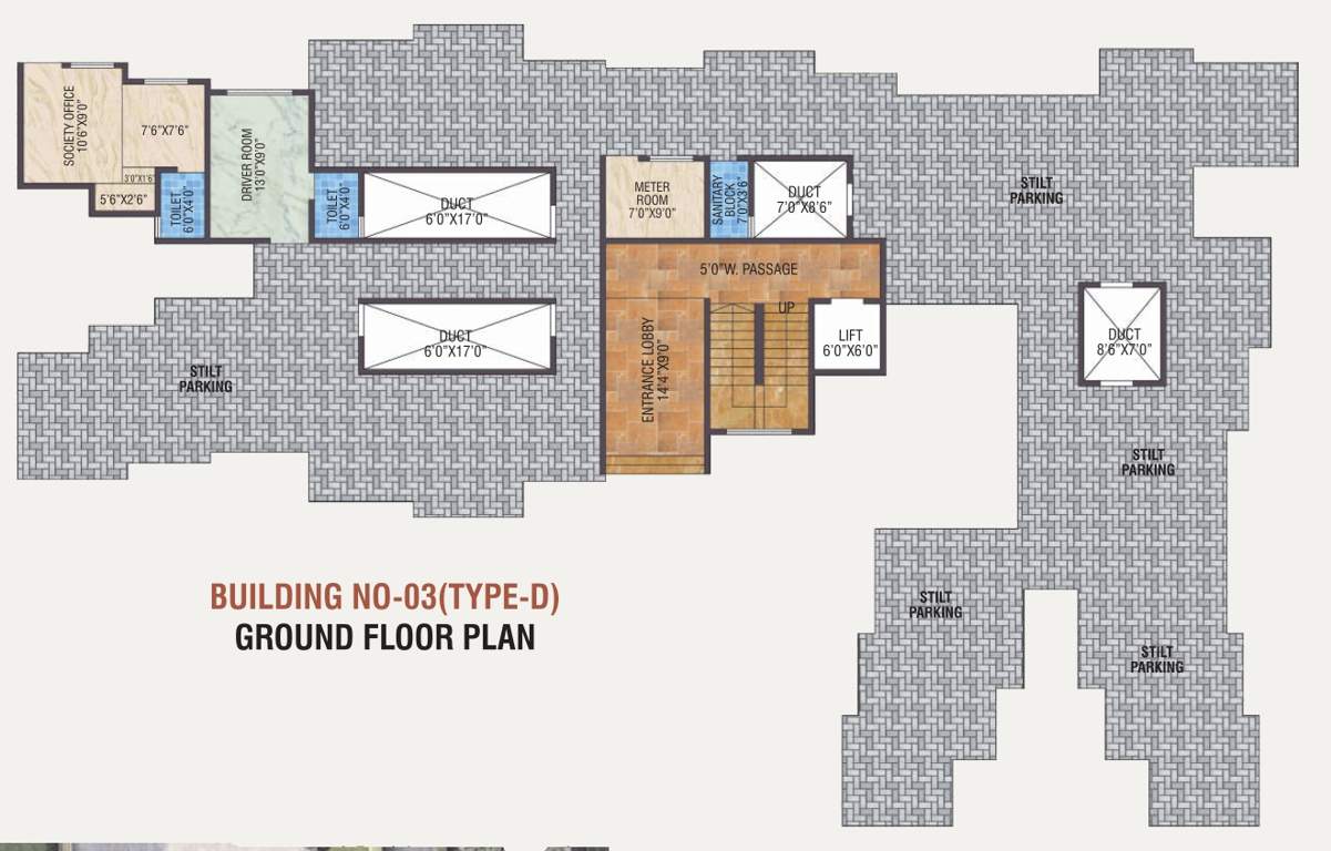  smart city phase 1 Bldg No 3 Type D Cluster Plan For Ground