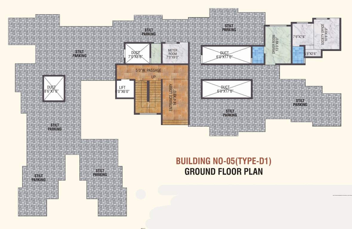  smart city phase 1 Bldg No 5 Type D1 Cluster Plan For Ground