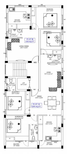  manoj-flats Manoj Flats Cluster Plan For 1st Floor