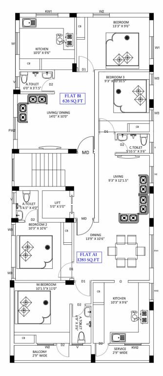  manoj flats Manoj Flats Cluster Plan For 1st Floor