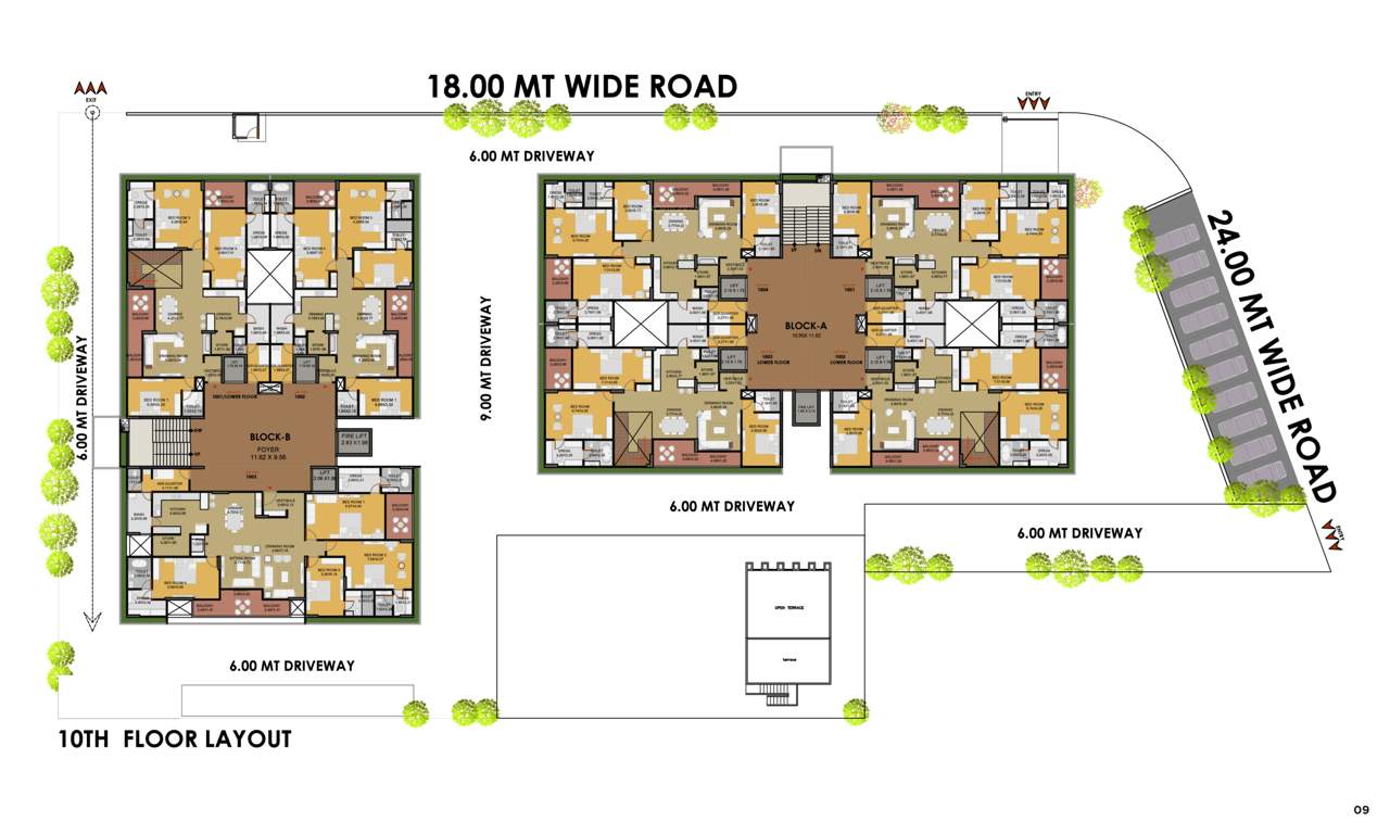  the palladia Block A And B Cluster Plan for 10th Floor