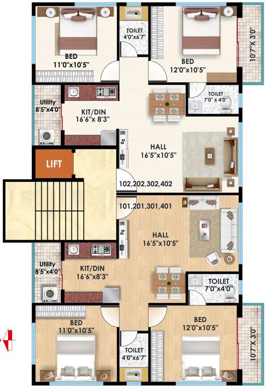  akash platina Akash Platina Cluster Plan from 1st to 4th Floor