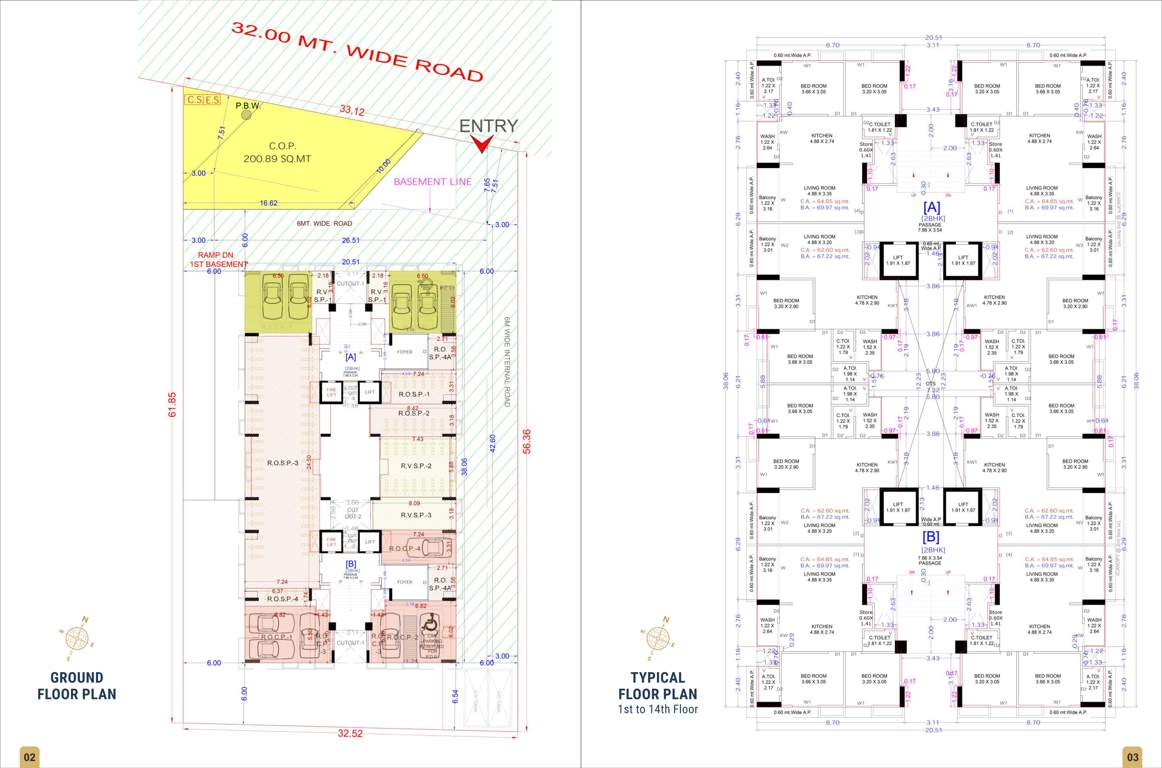  hari krushna sakar Block A And B Cluster Plan from ground to 14th Floor