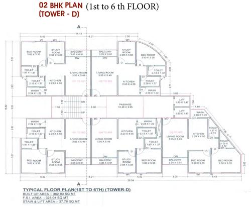  meena-heights-tower-d Meena Heights Tower D Cluster Plan From 1st To 6th Floor