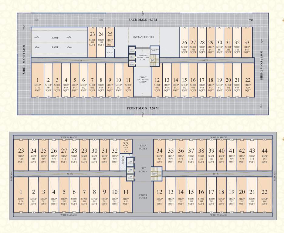 elegant business square Elegant Business Square Cluster Plan from ground to 3rd Floor