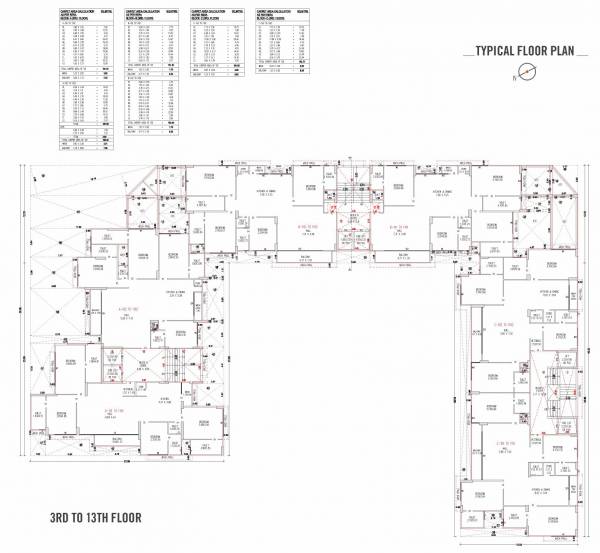  sky-light A, B, C Cluster Plan From 3rd To 13th Floor