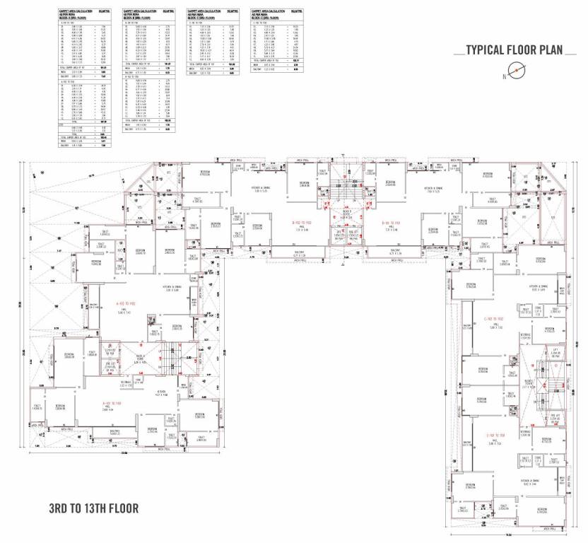  sky light A, B, C Cluster Plan From 3rd To 13th Floor