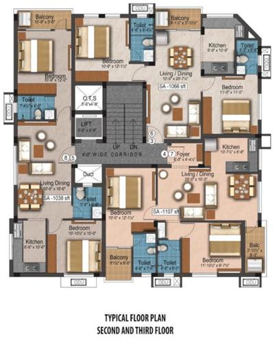  auroville Auroville Cluster Plan from 2nd to 3rd Floor