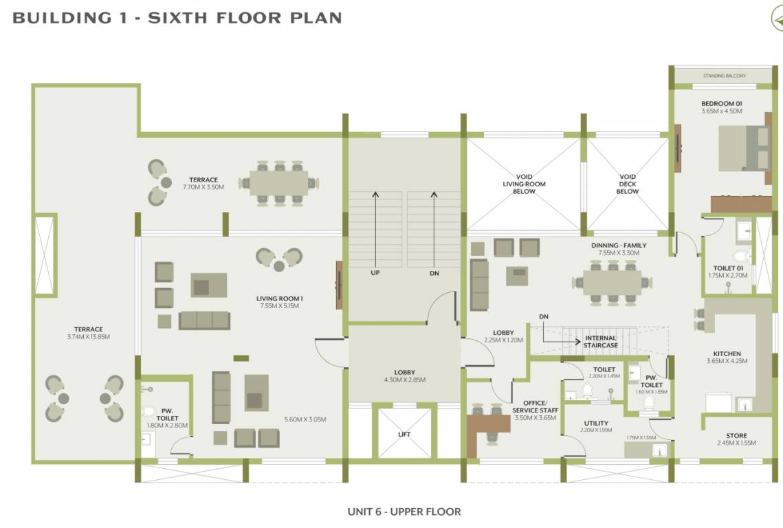  the gardens Building 1 Cluster Plan for 6th Floor