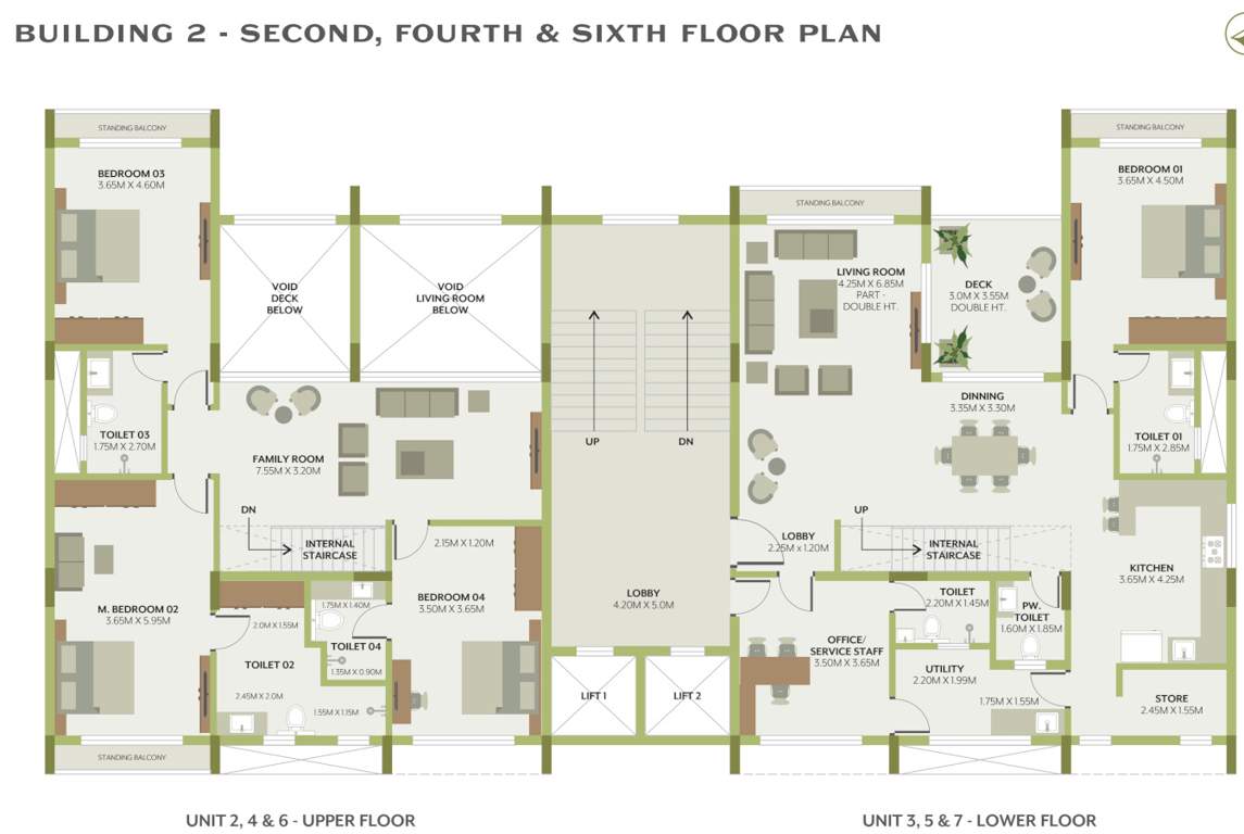  the gardens Building 2 Cluster Plan from 2nd, 4rth And  6th Floor