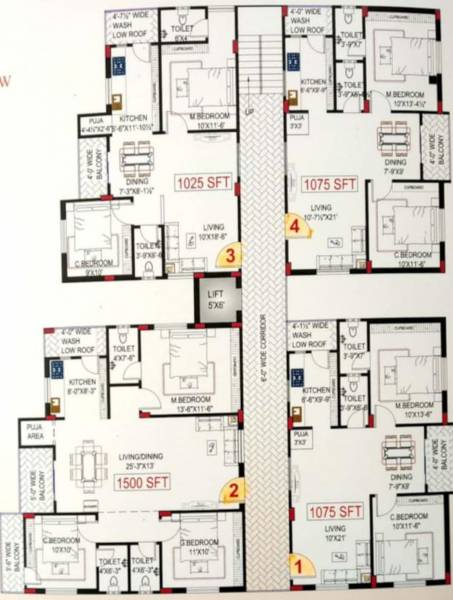  pslr-shikhara PSLR Shikhara Cluster Plan For Typical Floor PLAN
