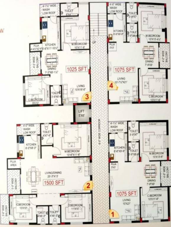  pslr shikhara PSLR Shikhara Cluster Plan For Typical Floor PLAN