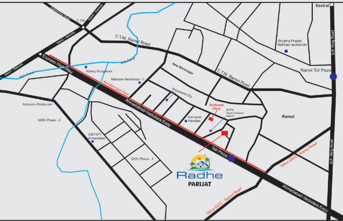  radhe parijat Location Plan