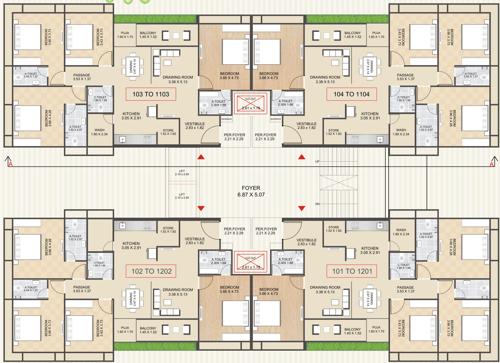  nandita-sampann Nandita Sampann Cluster Plan For Typical Floor Plan
