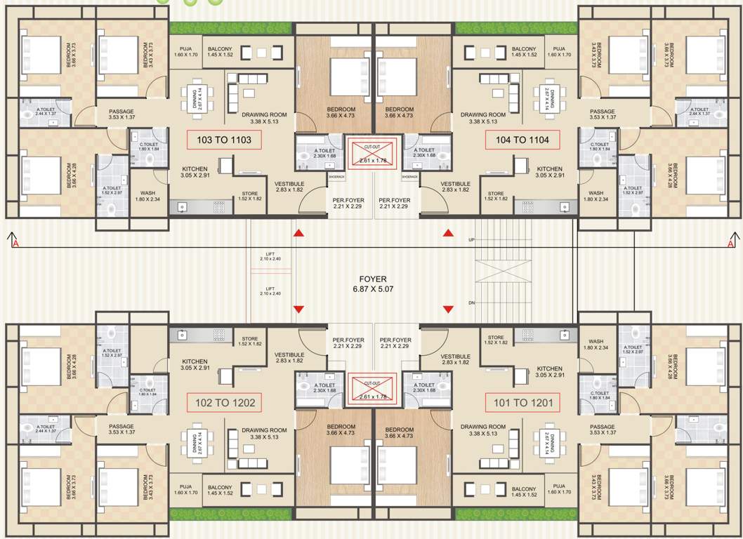  nandita sampann Nandita Sampann Cluster Plan For Typical Floor Plan