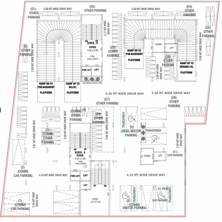  rise Block A And B Cluster Plan For Basement One
