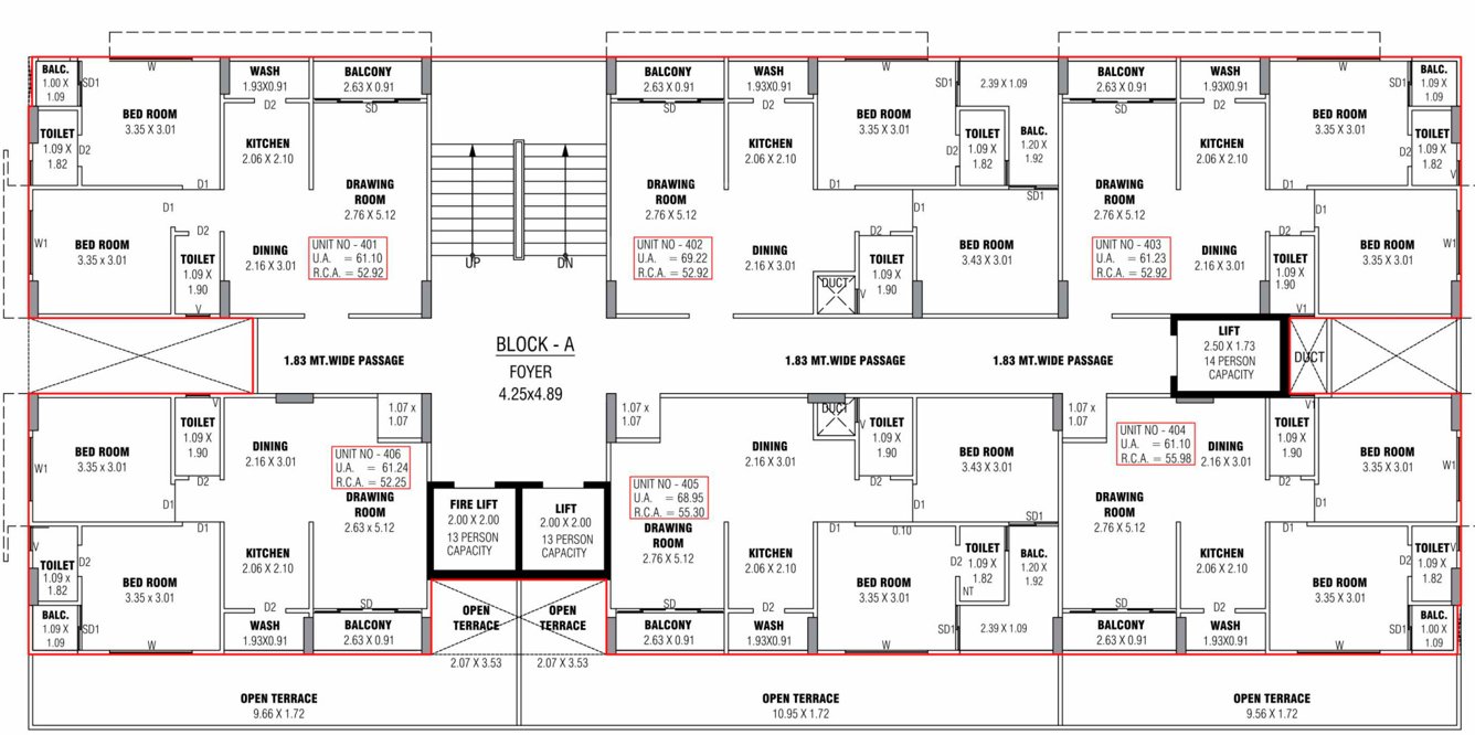  rise Block A Cluster Plan For 4th Floor