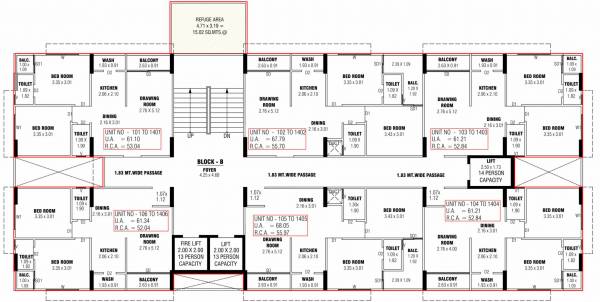  rise Block B Cluster Plan From 5th And 8th Floor