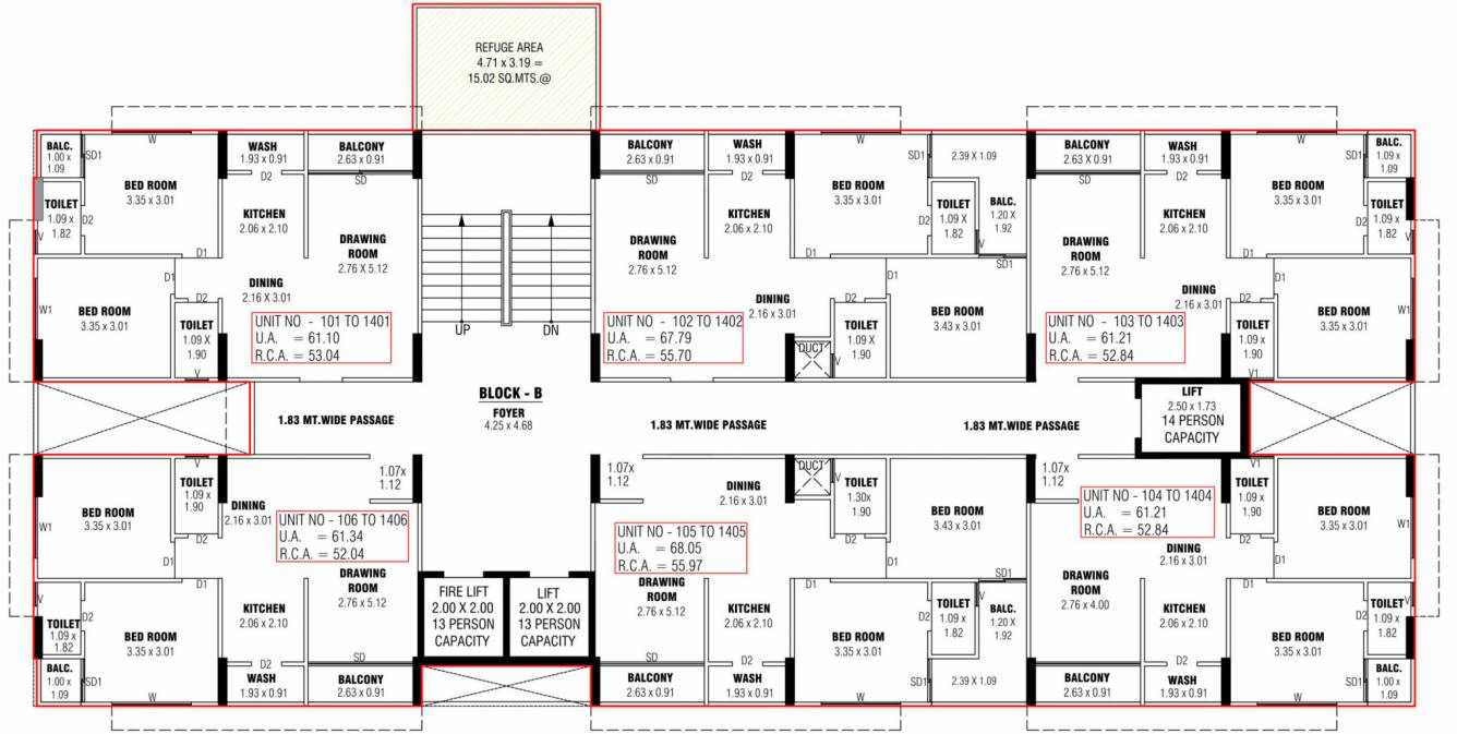  rise Block B Cluster Plan From 5th And 8th Floor