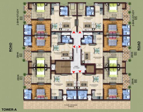  ncr-lotus-tower-garden-city Cluster Plan