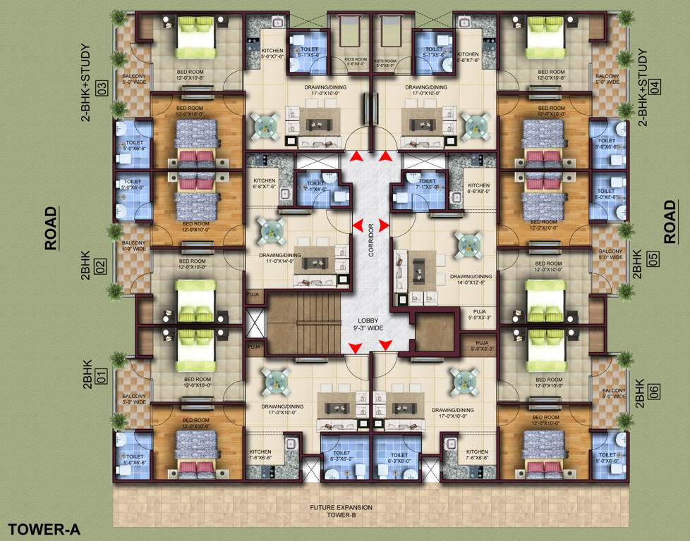  ncr lotus tower garden city Cluster Plan