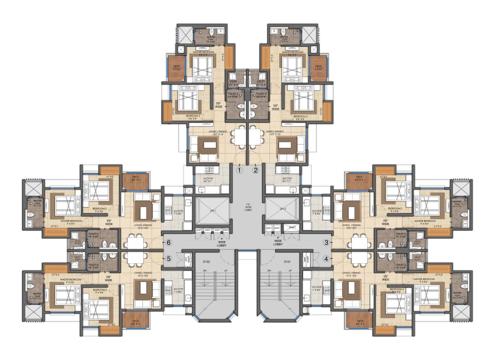  casa-belvedere Wing A Cluster Plan From Floors – 3rd To 7th, 9th To 12th, 15th To 18th And 20th To 24th
