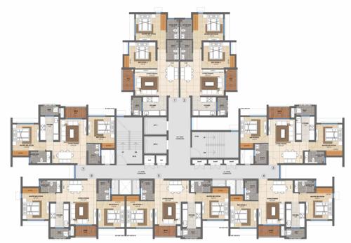  casa-belvedere Wing A Cluster Plan From Floors – 3rd To 7th, 9th To 12th, 15th To 18th And 20th To 24th