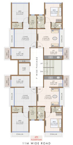  apex-paradise Apex Paradise Cluster Plan for 6th Floor