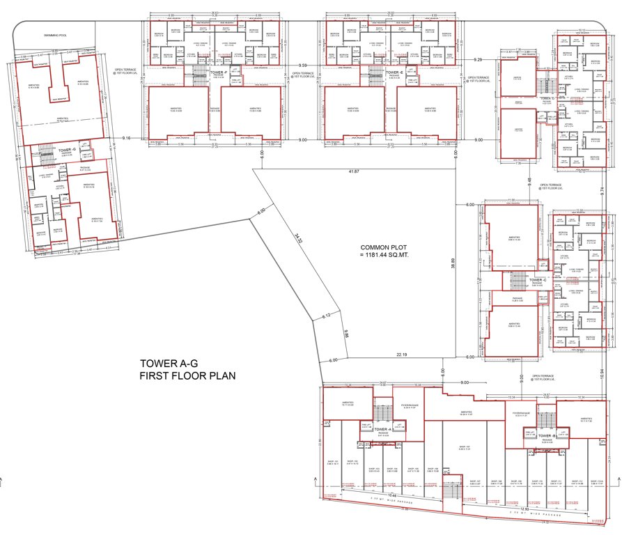 samanvay anantam A To G Cluster Plan For 1st Floor