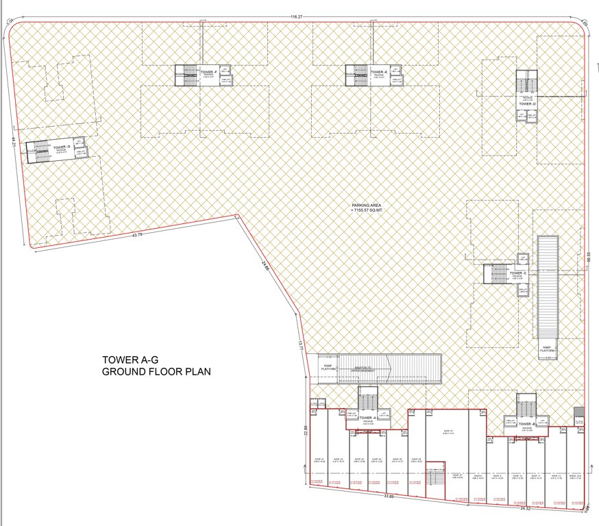 samanvay anantam A To G Cluster Plan For Ground Floor